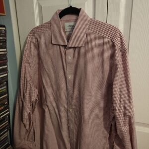 Charles Tyrwhitt Red Checkered Men's French Cuff Shirt